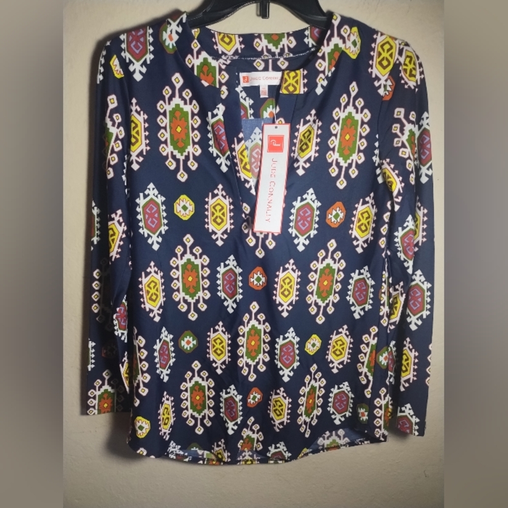 New Jude Connally Top Women XS Josie Medallion Mod Groovy Boho